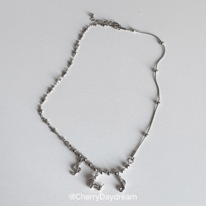 Dachshund Music Star Charm Necklace