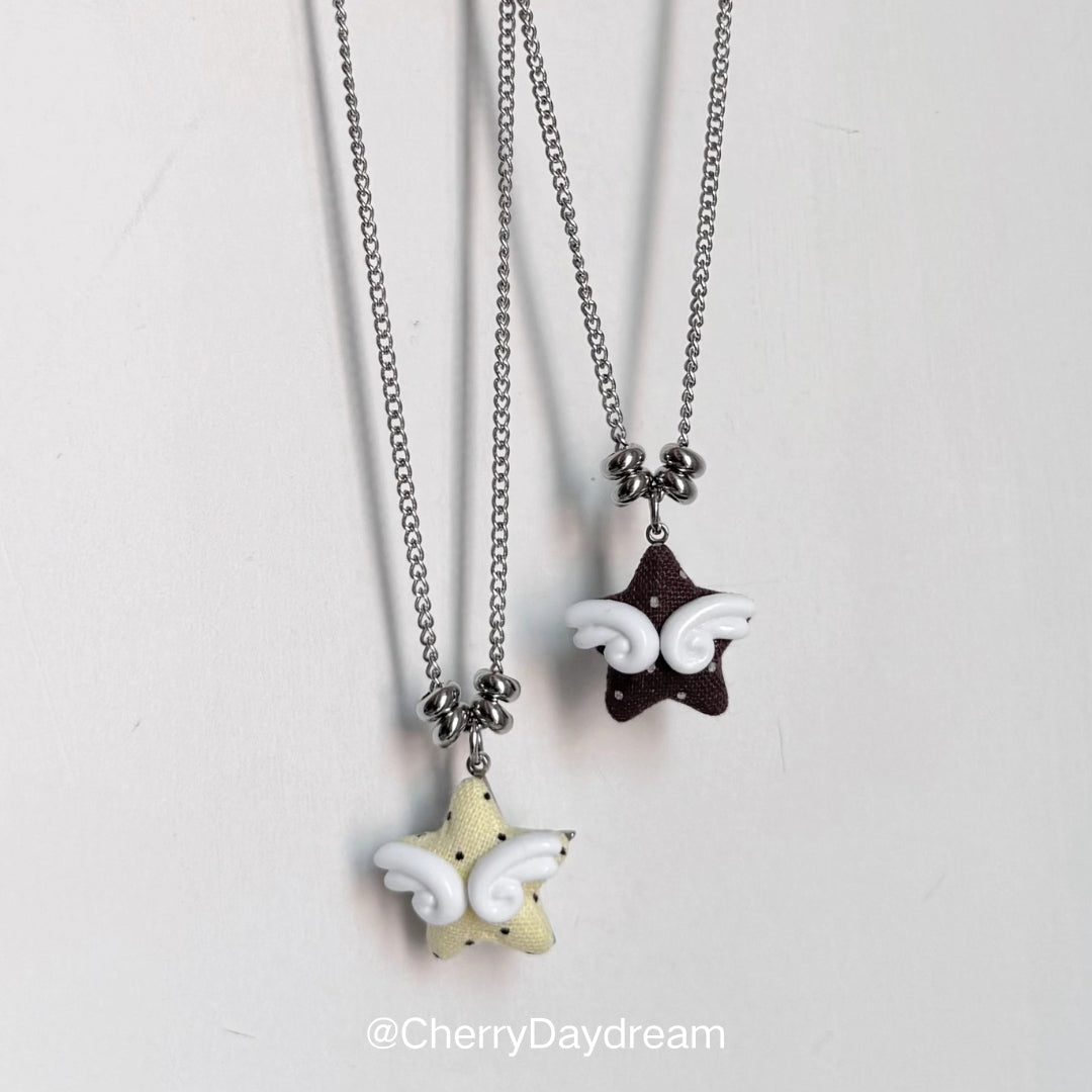 Handmade Winged Star Charm Necklace