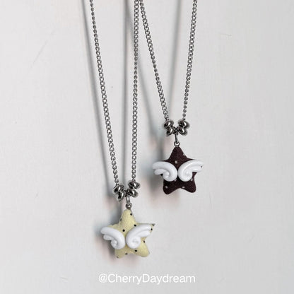 Handmade Winged Star Charm Necklace