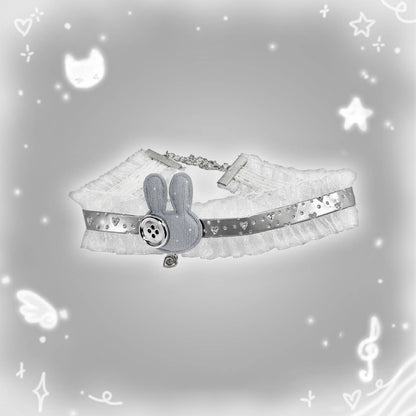 Bunny Lace Choker & Hair Clip Set — Coquette Y2K Accessory