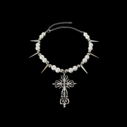 Angel Tears Pearl Necklace – Y2K Gothic Dark Coquette Jewelry