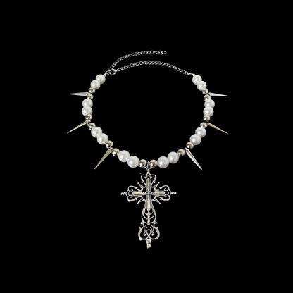 Angel Tears Pearl Necklace – Y2K Gothic Dark Coquette Jewelry