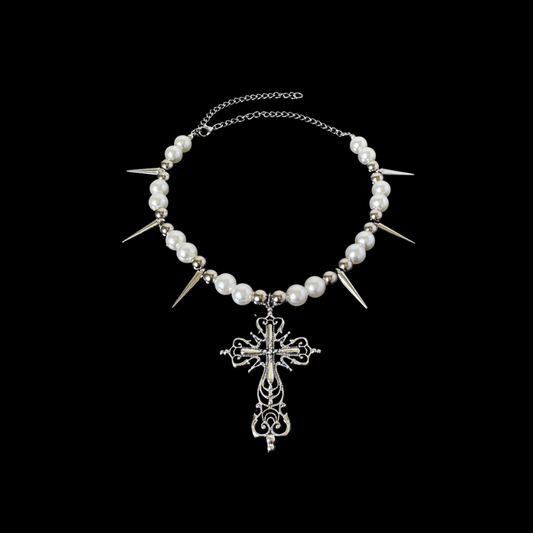Angel Tears Pearl Necklace – Y2K Gothic Dark Coquette Jewelry