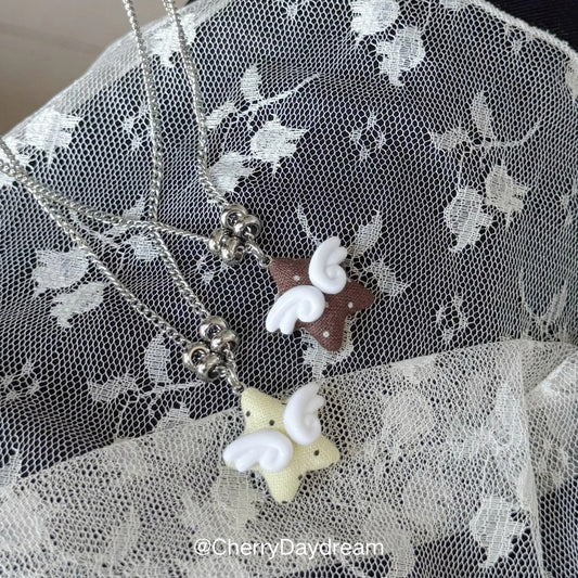 Handmade Winged Star Charm Necklace