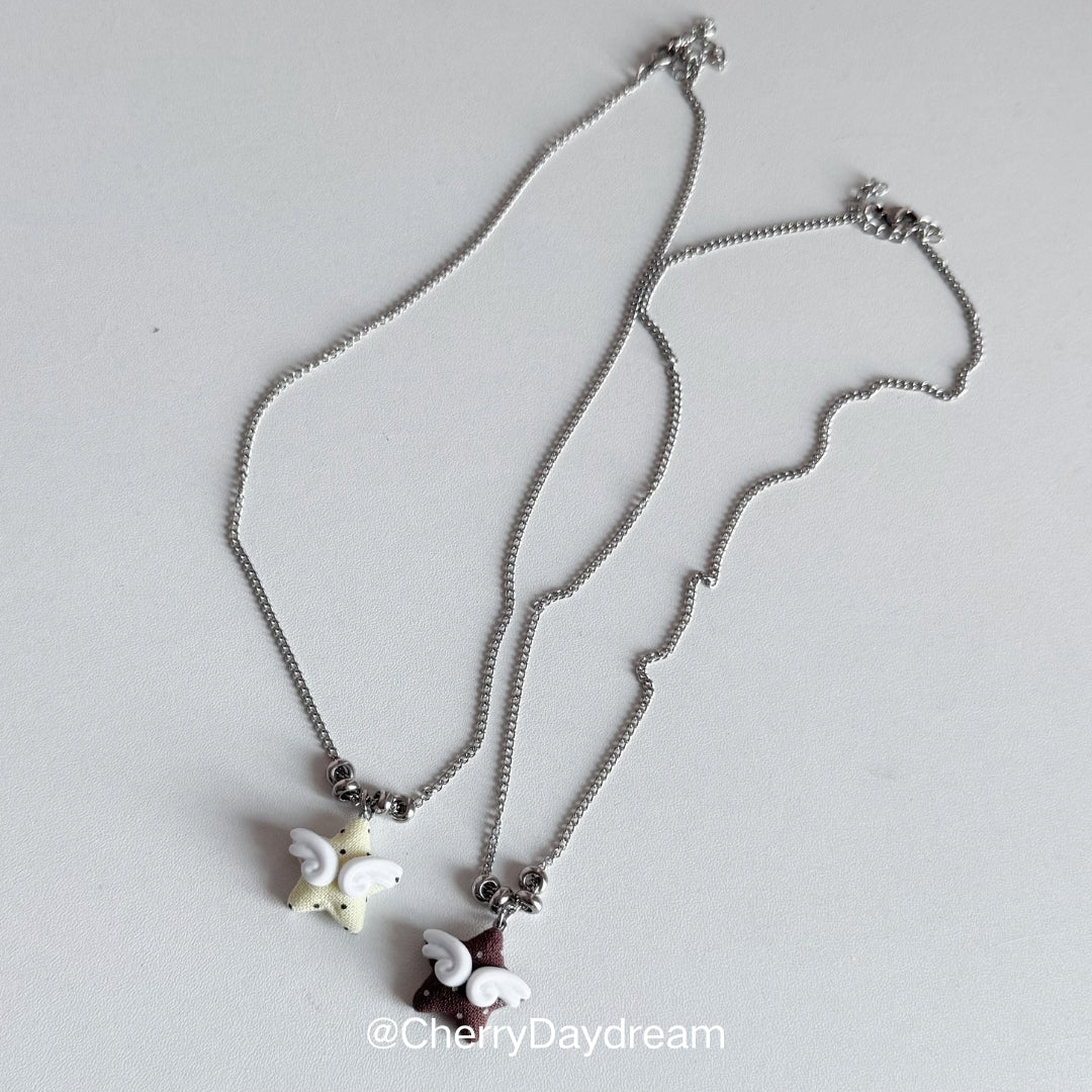 Handmade Winged Star Charm Necklace