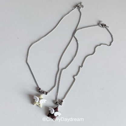 Handmade Winged Star Charm Necklace