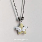 Handmade Winged Star Charm Necklace