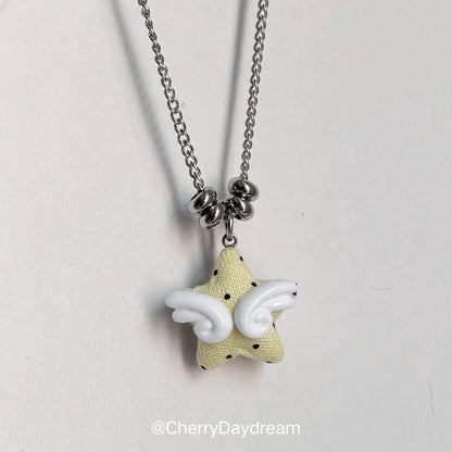 Handmade Winged Star Charm Necklace