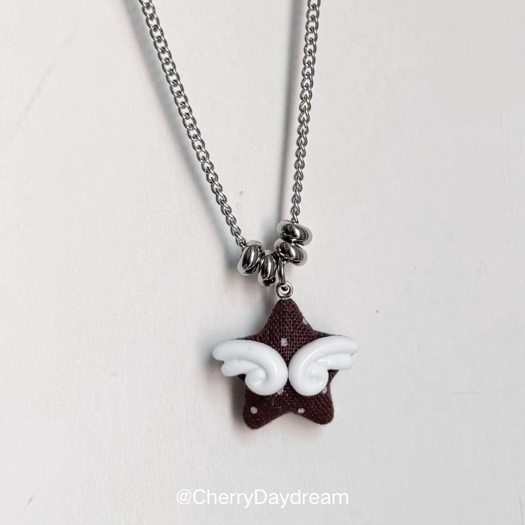 Handmade Winged Star Charm Necklace