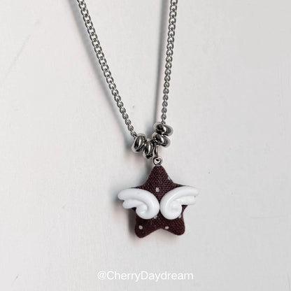 Handmade Winged Star Charm Necklace