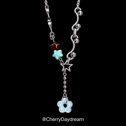 Handmade Star & Flower Charm Necklace