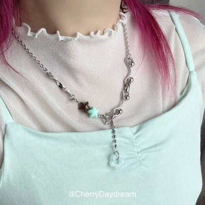 Handmade Star & Flower Charm Necklace