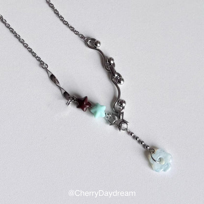 Handmade Star & Flower Charm Necklace