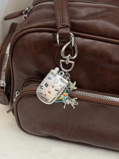 Y2K Heart Charm Keychain | Cute Aesthetic Bag Pendant with Star & Love Charms
