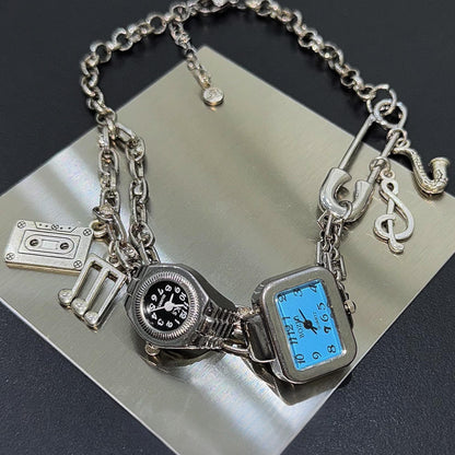Lost Time Necklace — Vintage Y2K Clock Charm Necklace