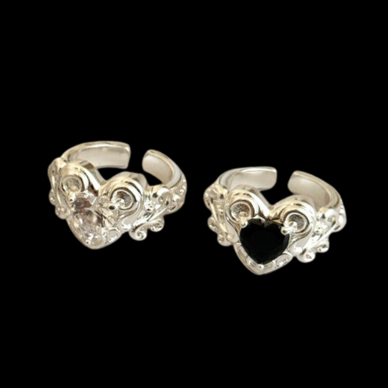 Vintage Heart Ring — Antique Silver Love Statement Ring