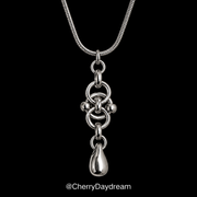 Silver Metal Drop Pendant Necklace
