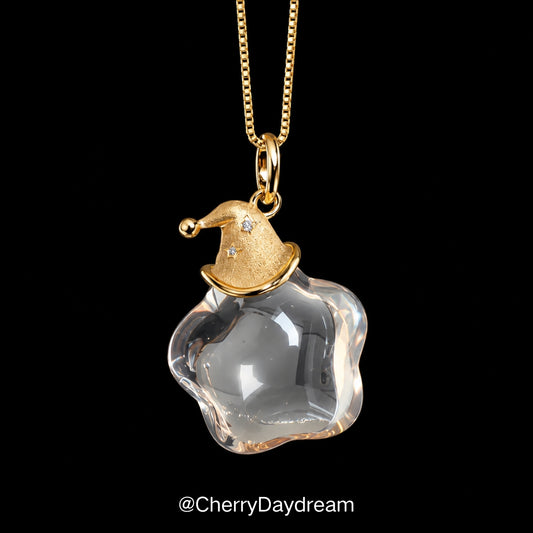 Crystal Wizard Hat Pendant Necklace