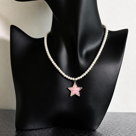 Lucky Star Pearl Necklace — Y2K Coquette Charm Necklace