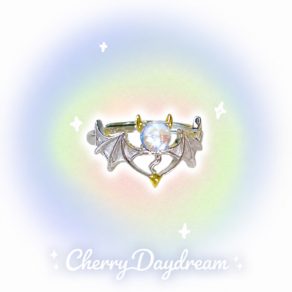 Angel Devil Ring — Y2K Fantasy Celestial Statement Ring