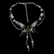 Midnight Butterfly Necklace — Y2K Gothic Fairycore Statement Necklace