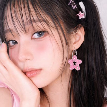 Fluffy Butterfly Earrings — Y2K Coquette Fairycore Statement Earrings