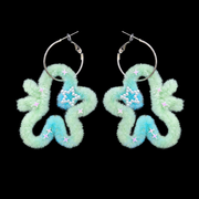 Fuzzy Star Earrings — Y2K Fairycore Dreamy Statement Earrings