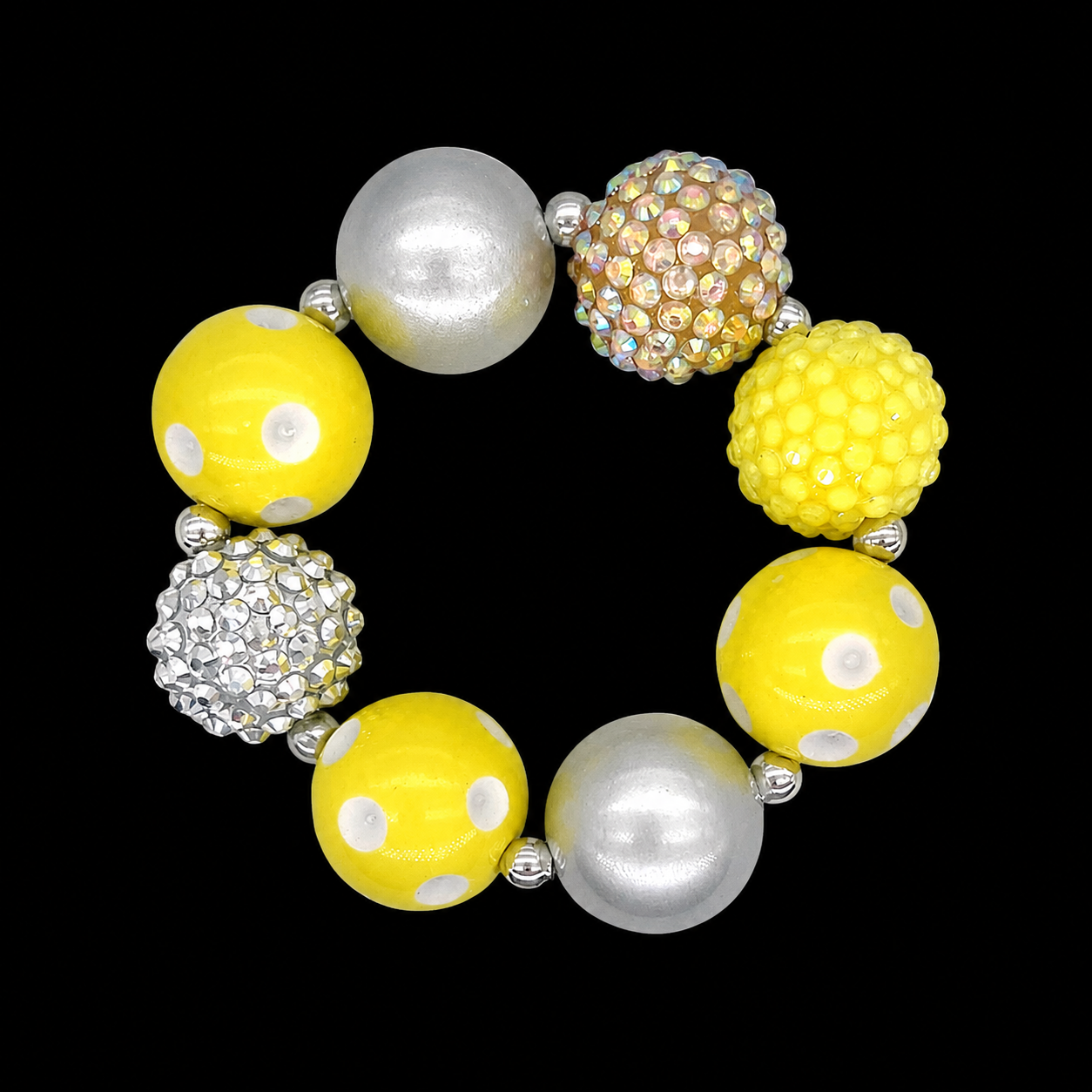 Colorful Pearl Beaded Bracelet — Y2K Kawaii Crystal Charm Statement Bracelet