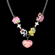 Sweet Charm Heart Necklace — Y2K Kawaii Pastel Statement Necklace