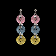 Colorful Button Drop Earrings — Y2K Kawaii Retro Statement Earrings