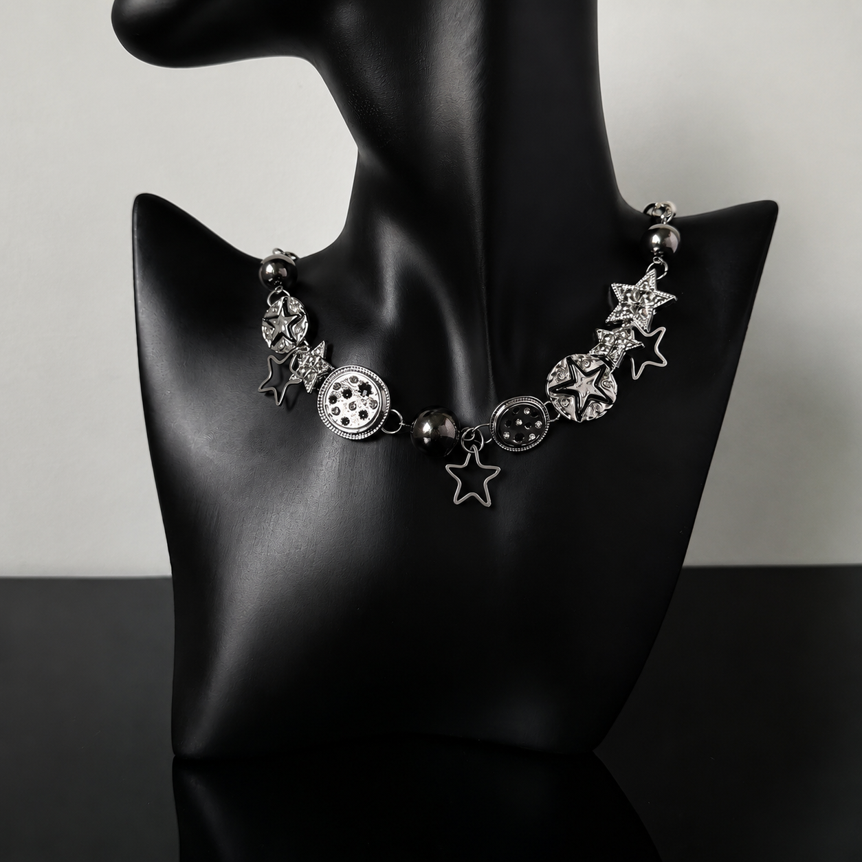 Starlit Dream Necklace – Y2K Celestial Fairycore Silver Jewelry