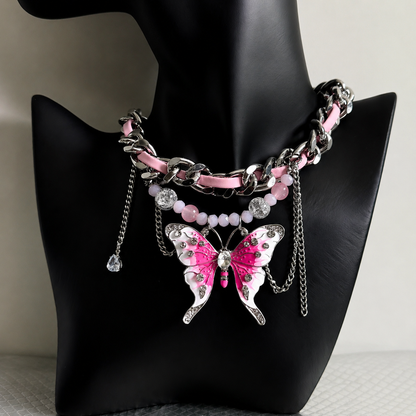 Butterfly Dream Necklace – Y2K Fairycore Pink Romantic Jewelry