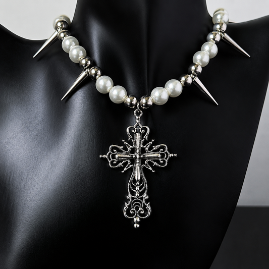 Angel Tears Pearl Necklace – Y2K Gothic Dark Coquette Jewelry