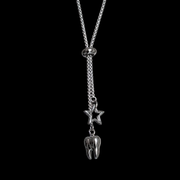 Silver Star Tooth Pendant Necklace — Y2K Gothic Minimalist Jewelry