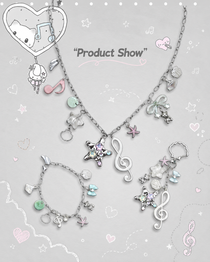 Ocean Melody Charm Jewelry Set — Dreamy Y2K Sea Collection