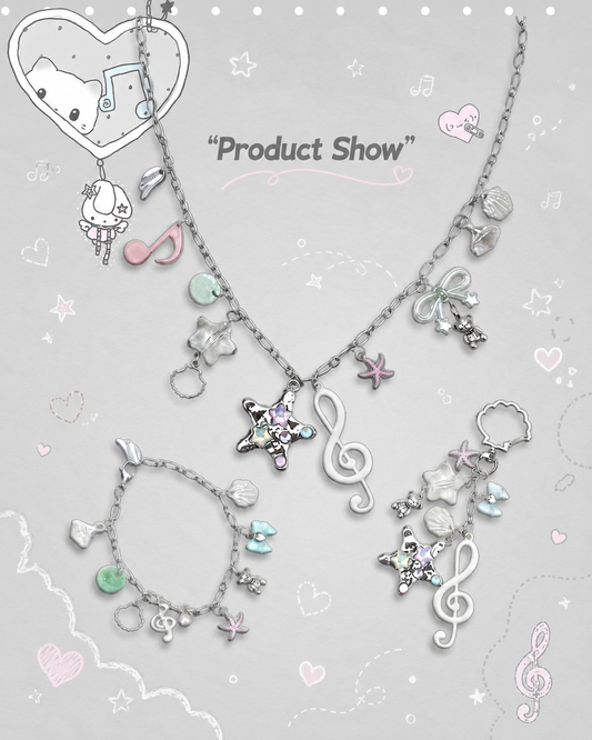 Ocean Melody Charm Jewelry Set — Dreamy Y2K Sea Collection