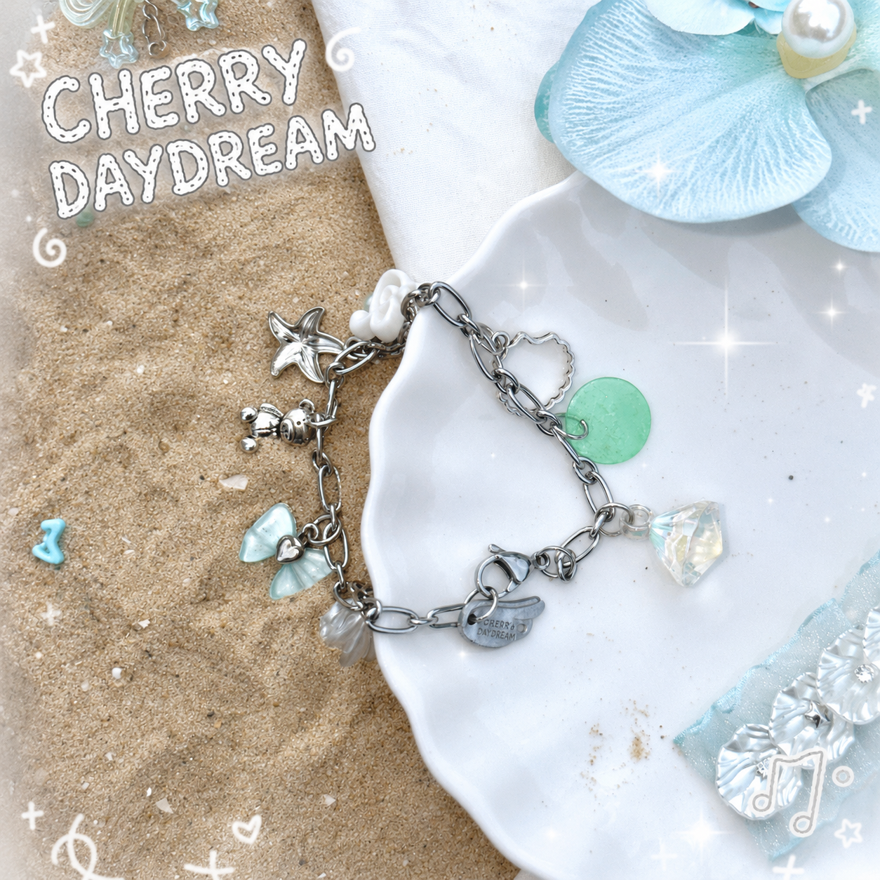 Ocean Melody Charm Jewelry Set — Dreamy Y2K Sea Collection