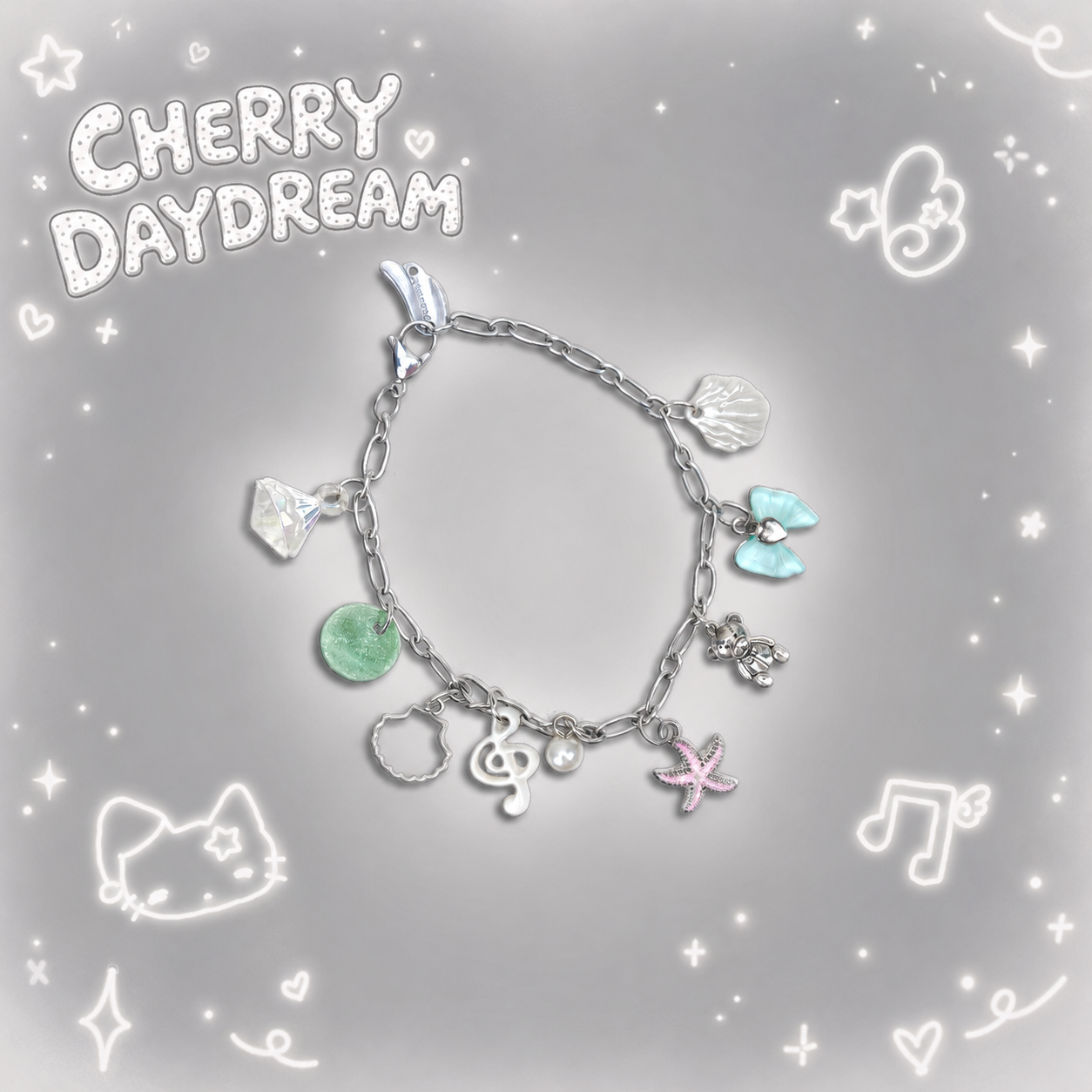 Ocean Melody Charm Jewelry Set — Dreamy Y2K Sea Collection