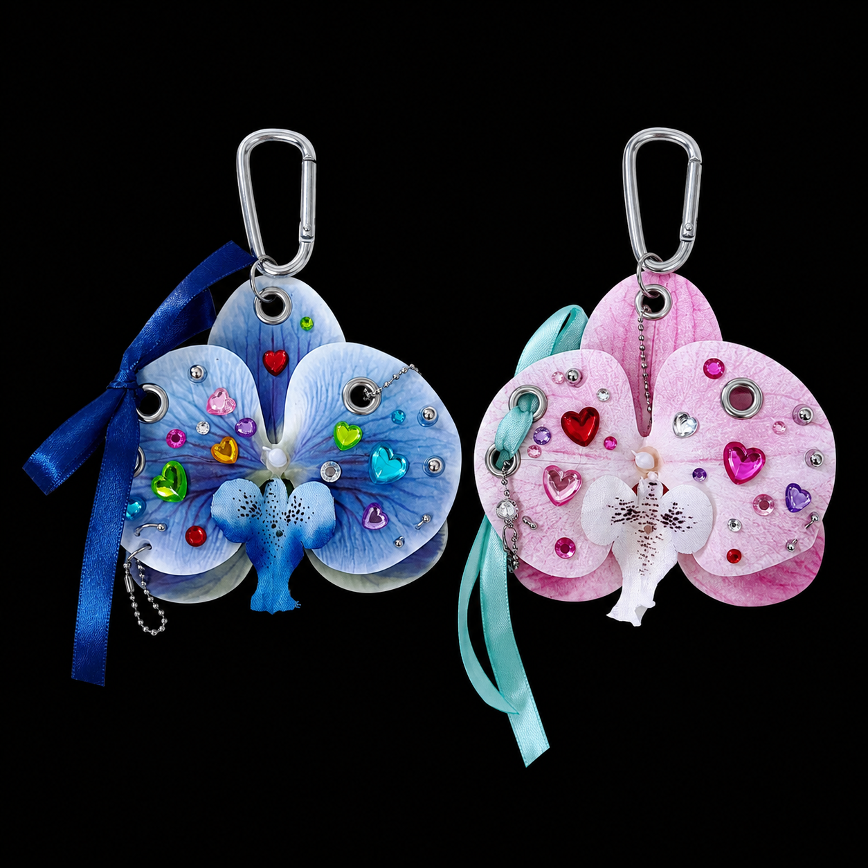 Dream Orchid DIY Bag Charm — Rhinestone Floral Keychain Kit