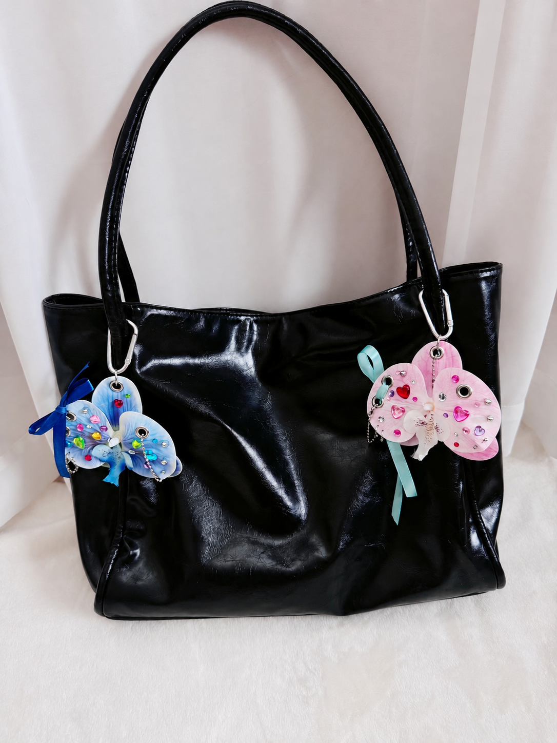 Dream Orchid DIY Bag Charm — Rhinestone Floral Keychain Kit