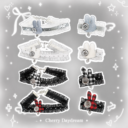 Bunny Lace Choker & Hair Clip Set — Coquette Y2K Accessory