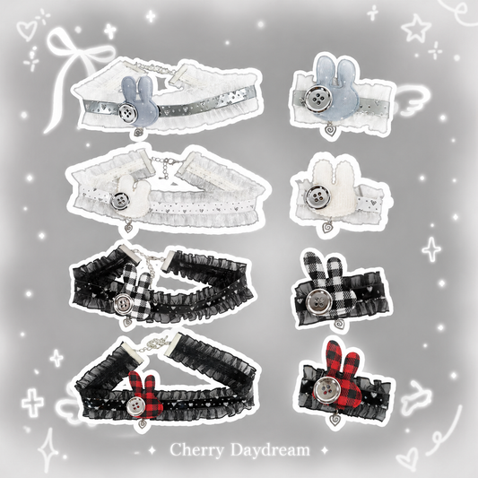 Bunny Lace Choker & Hair Clip Set — Coquette Y2K Accessory