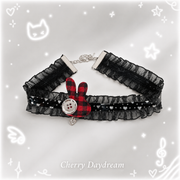 Handmade Bunny Lace Choker & Hair Clip Set