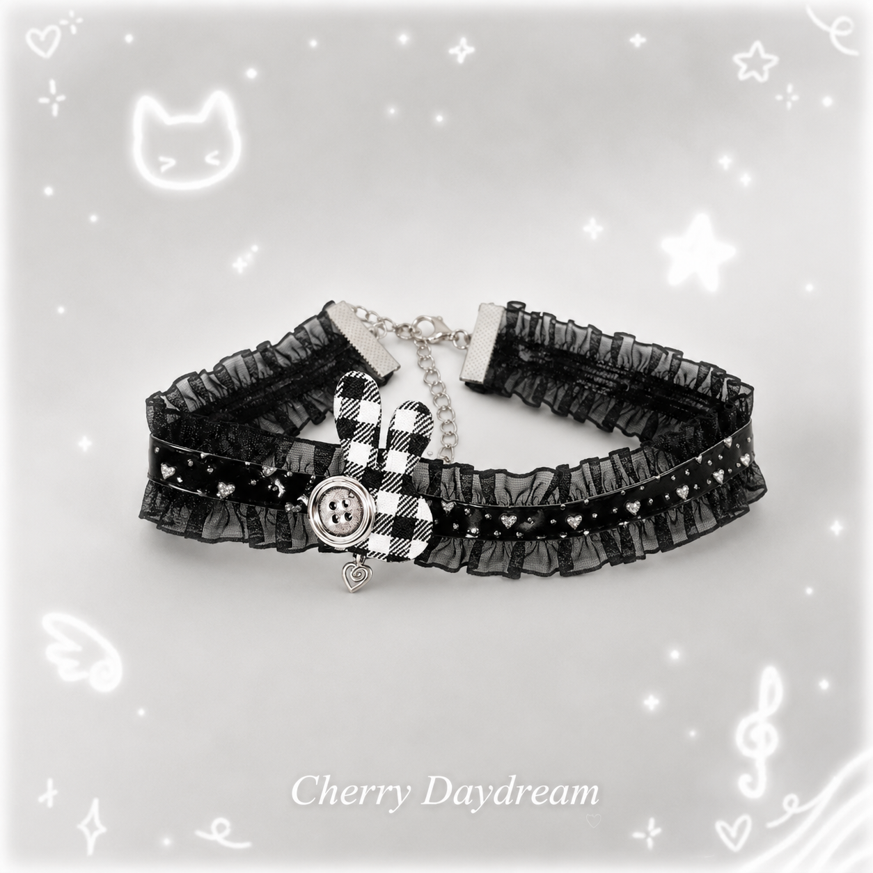 Bunny Lace Choker & Hair Clip Set — Coquette Y2K Accessory