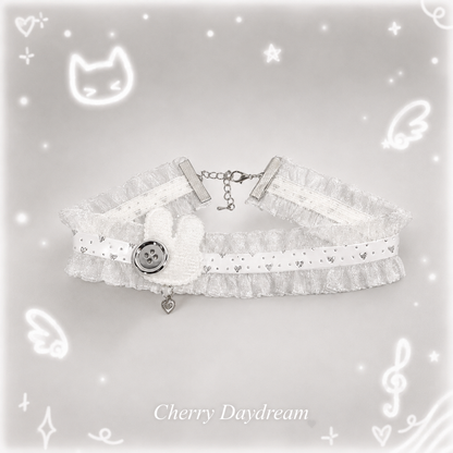 Bunny Lace Choker & Hair Clip Set — Coquette Y2K Accessory