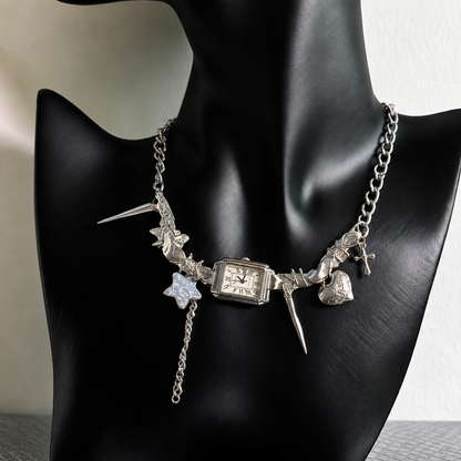 Lost Time Necklace — Gothic Clock Charm Necklace