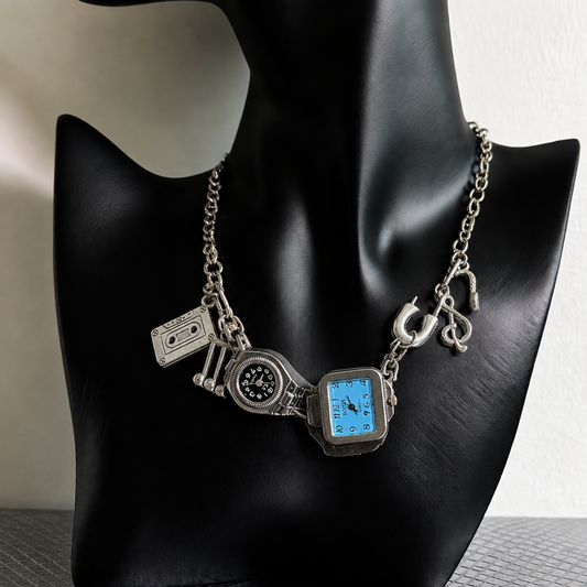 Lost Time Necklace — Vintage Y2K Clock Charm Necklace