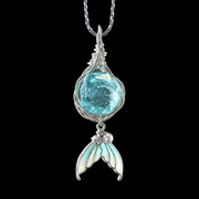 Handmade Colorful Glass Stone Mermaid Tail Necklace