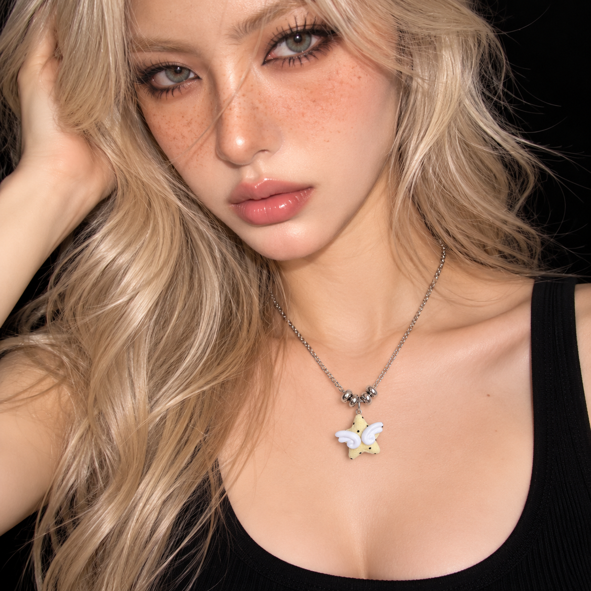 Handmade Winged Star Charm Necklace