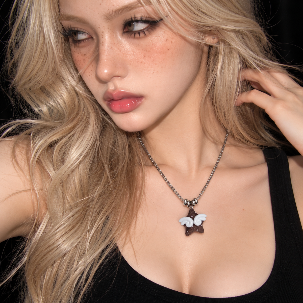 Handmade Winged Star Charm Necklace